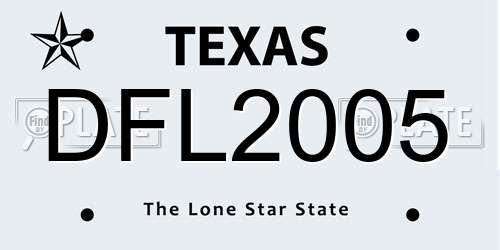 DFL2005 Texas License Plate