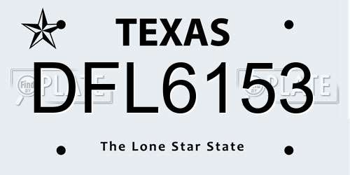 DFL6153 Texas License Plate