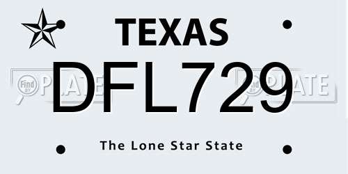 DFL729 Texas License Plate