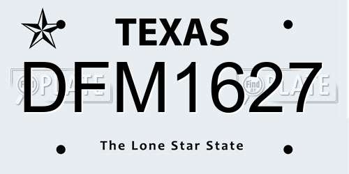 DFM1627 Texas License Plate