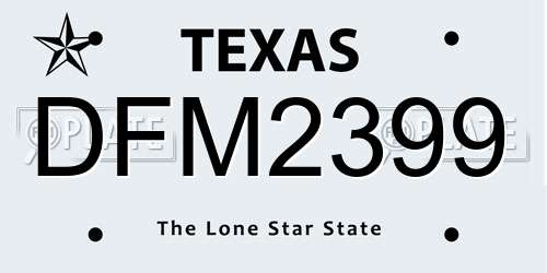 DFM2399 Texas License Plate