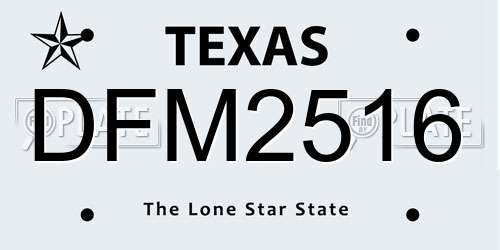 DFM2516 Texas License Plate