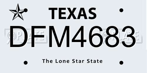 DFM4683 Texas License Plate