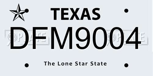 DFM9004 Texas License Plate