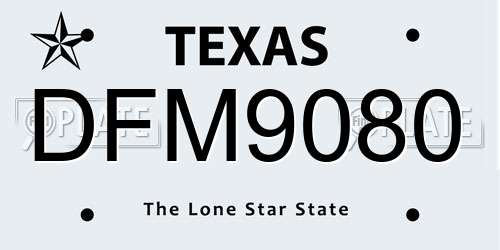 DFM9080 Texas License Plate