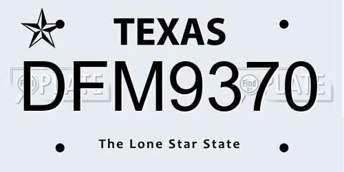 DFM9370 Texas License Plate