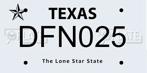 DFN025 Texas License Plate
