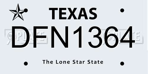 DFN1364 Texas License Plate