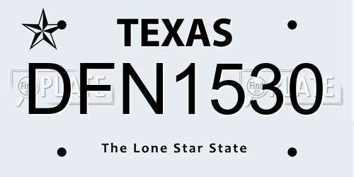 DFN1530 Texas License Plate