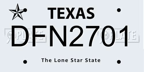 DFN2701 Texas License Plate