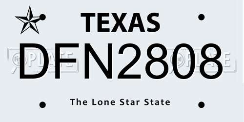 DFN2808 Texas License Plate