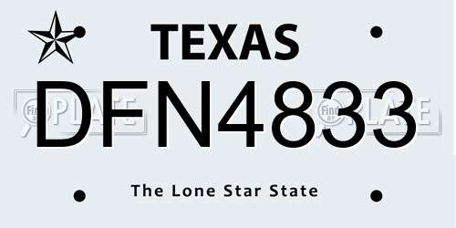 DFN4833 Texas License Plate