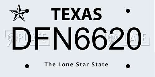 DFN6620 Texas License Plate