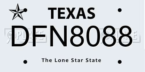 DFN8088 Texas License Plate