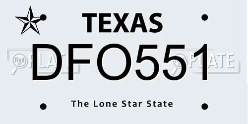 DFO551 Texas License Plate