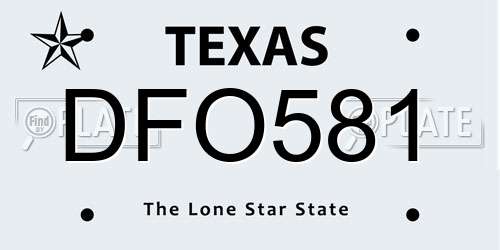 DFO581 Texas License Plate