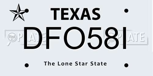 DFO58I Texas License Plate