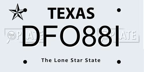 DFO88I Texas License Plate