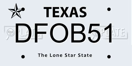 DFOB51 Texas License Plate