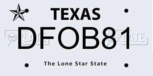 DFOB81 Texas License Plate
