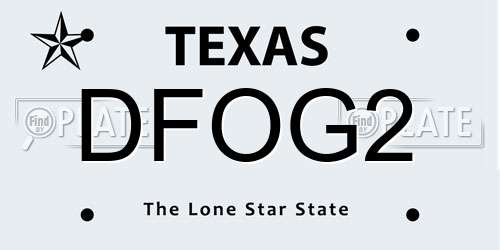 DFOG2 Texas License Plate