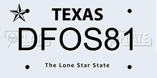 DFOS81 Texas License Plate