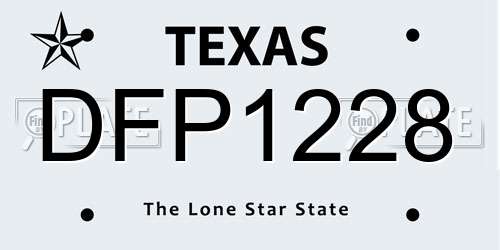 DFP1228 Texas License Plate