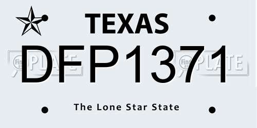 DFP1371 Texas License Plate