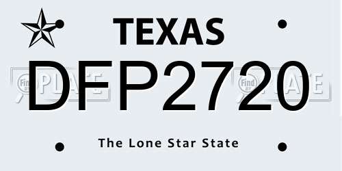 DFP2720 Texas License Plate