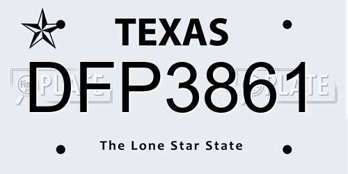 DFP3861 Texas License Plate