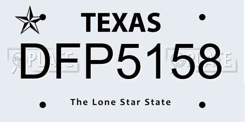 DFP5158 Texas License Plate