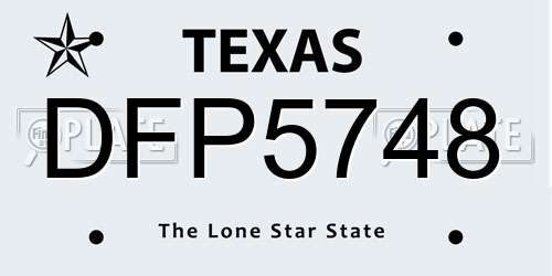 DFP5748 Texas License Plate