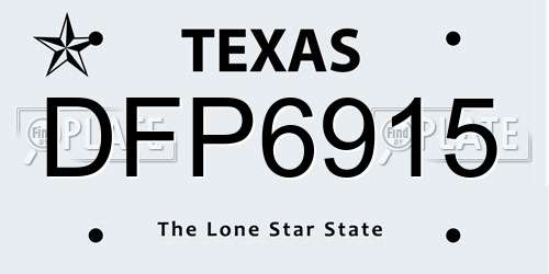 DFP6915 Texas License Plate