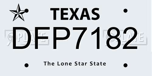 DFP7182 Texas License Plate