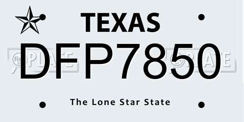 DFP7850 Texas License Plate
