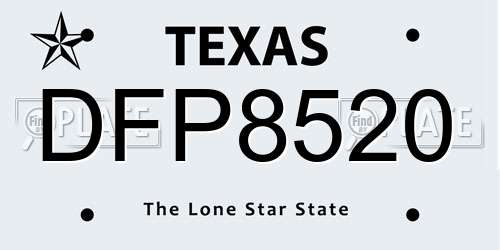 DFP8520 Texas License Plate