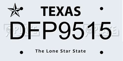 DFP9515 Texas License Plate