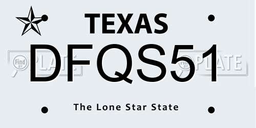DFQS51 Texas License Plate