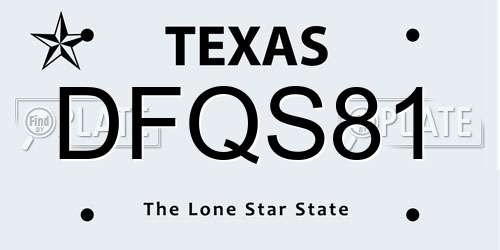 DFQS81 Texas License Plate