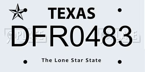 DFR0483 Texas License Plate