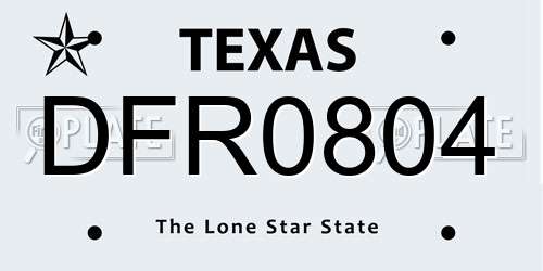 DFR0804 Texas License Plate
