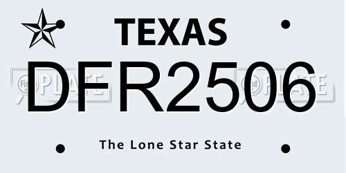 DFR2506 Texas License Plate