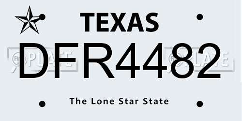 DFR4482 Texas License Plate