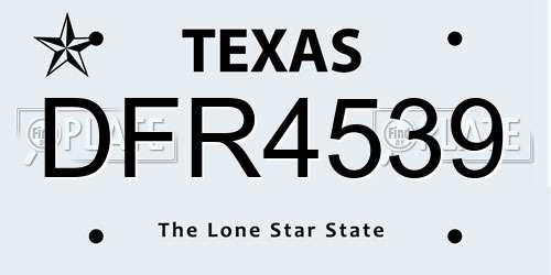 DFR4539 Texas License Plate