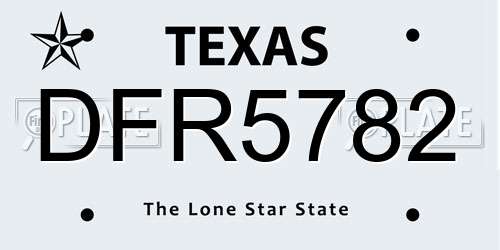 DFR5782 Texas License Plate