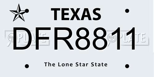 DFR8811 Texas License Plate