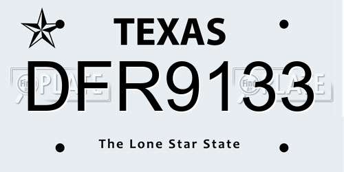 DFR9133 Texas License Plate
