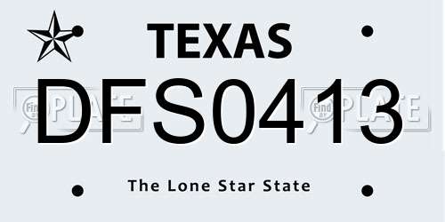 DFS0413 Texas License Plate