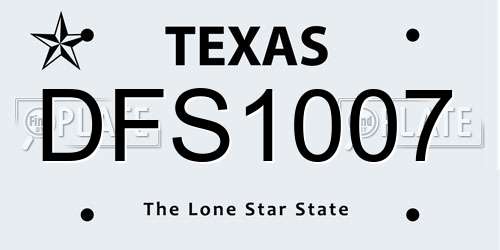 DFS1007 Texas License Plate