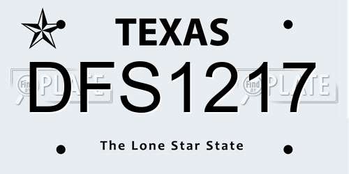 DFS1217 Texas License Plate